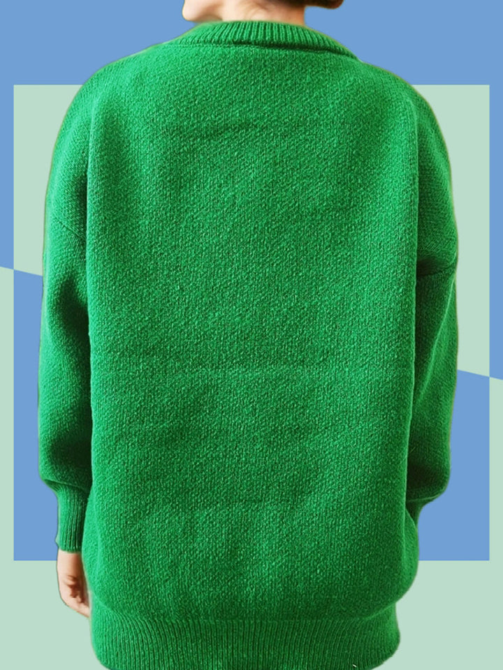 Dame julesweater med legendariske applikationer og høj komfort Stilla