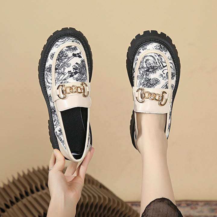 Dame Trendy Loafers med iøjnefaldende mønster og klodset sål Stilla
