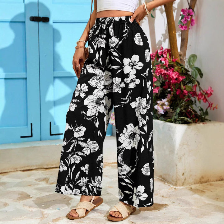 Dame Floral Bred Bukser Stilla