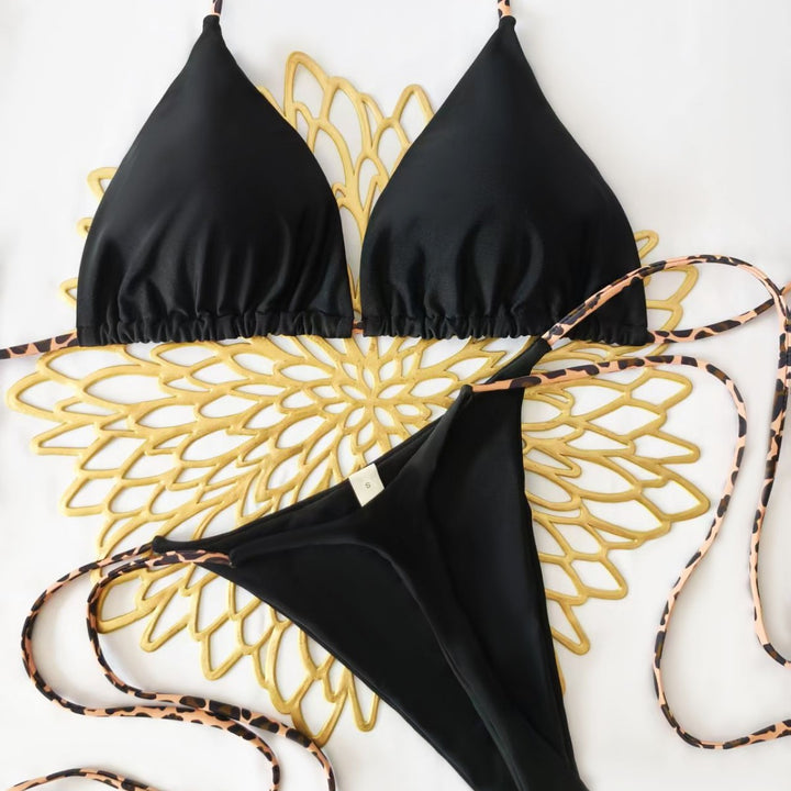 Damer Bikini-sæt med trendy dyretryk og moderigtigt sløjfe-detalje Skovae