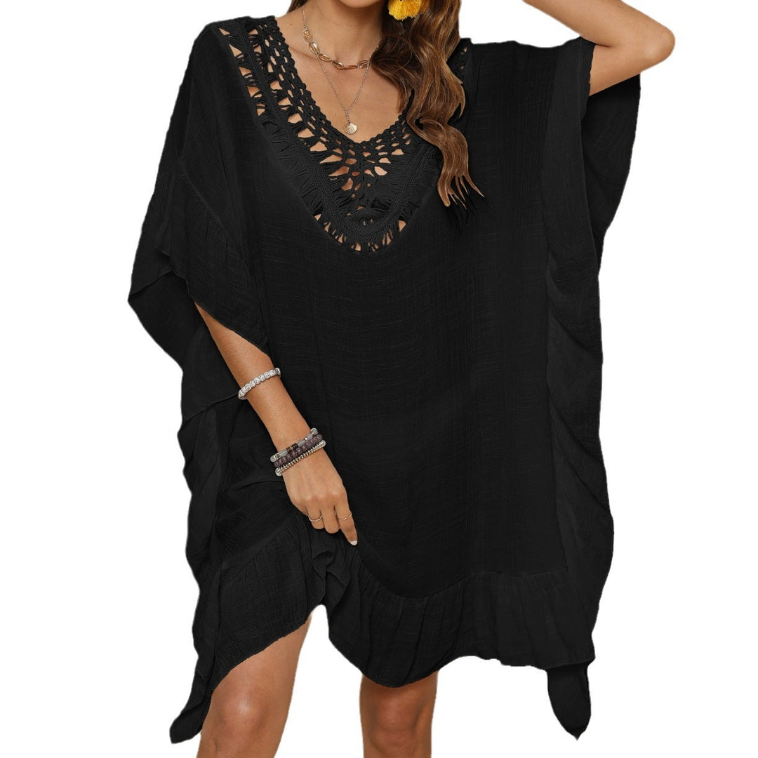 Dame elegant kaftan med fin hæklet spids Skovae
