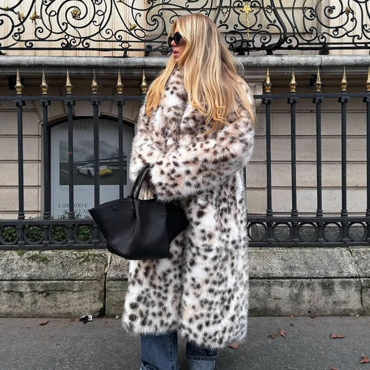 Dame Künst pelsfrakke med elegant leopardmønster Stilla