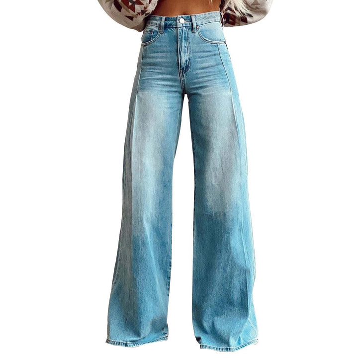 Dame højtaljede vide jeans med elegant snit Stilla