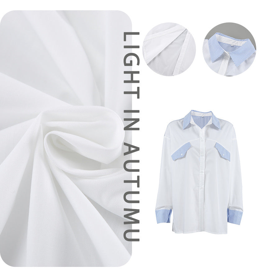 Dame Oversized Bluse med stribede accenter og moderne snit Stilla