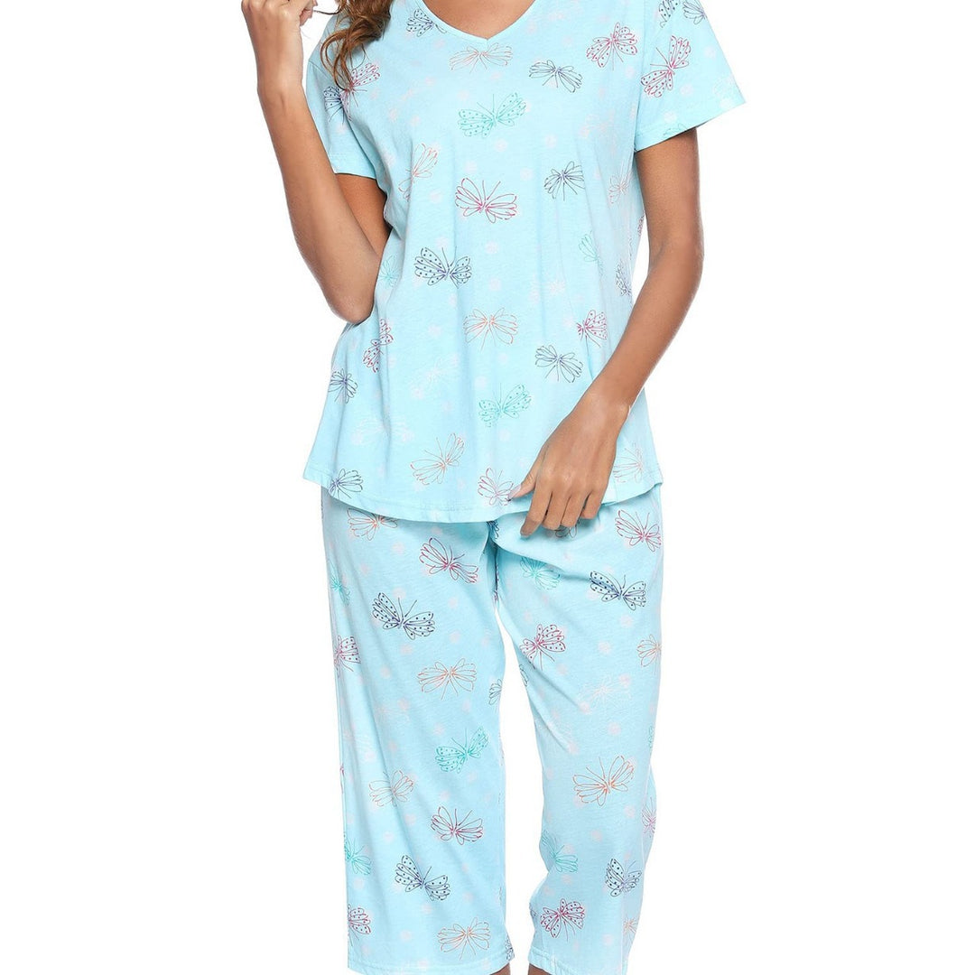 Damer Fun Grafik Pyjamas Sæt Stilla