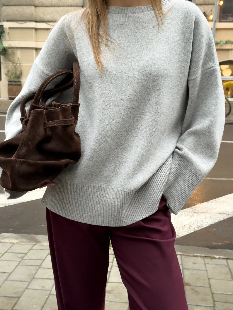 Kvindernes bløde oversized sweater med klassiske sømme og løst fit Stilla