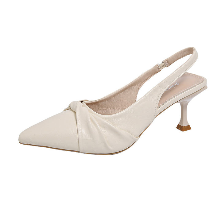 Dame Elegant Spids-TOE Slingback Hæle med dekorativ knude Stilla