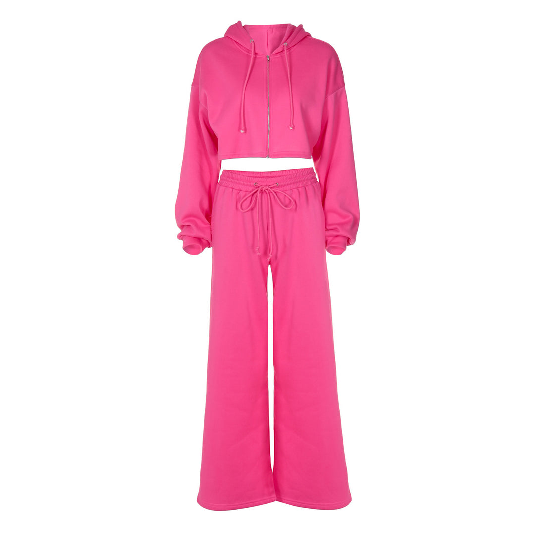 Dame sæt bestående af cropped hoodie og løse sweatpants Stilla