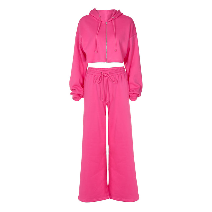 Dame sæt bestående af cropped hoodie og løse sweatpants Stilla