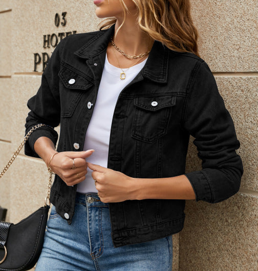 Dame Casual Denimjakke med struktureret snit Stilla