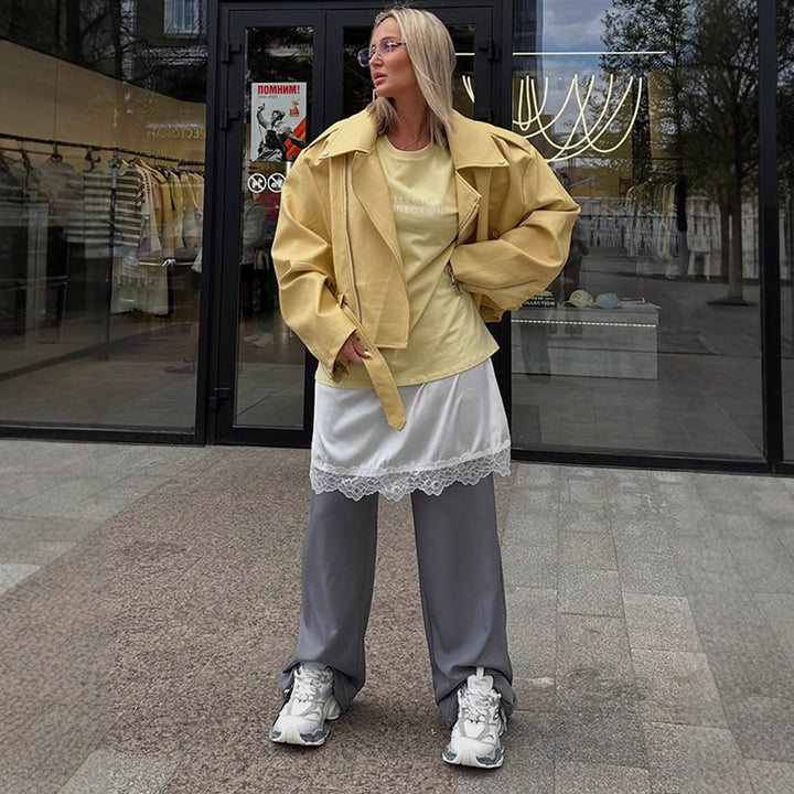 Dame Oversized Bikerjakke med flatterende skæring Stilla