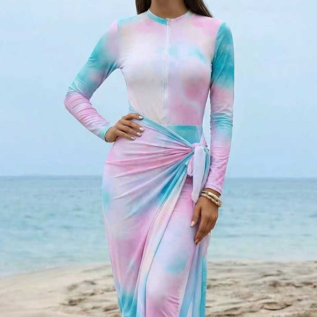 Dame Elegant surfdragt med lynlås og vikledetalje Skovae