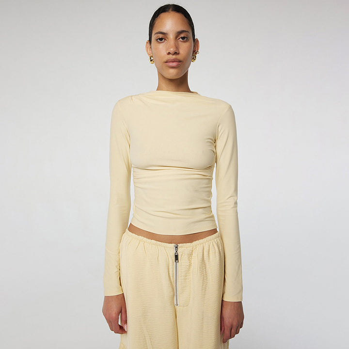 Femme Raffung Langærmet Stretch Top Stilla