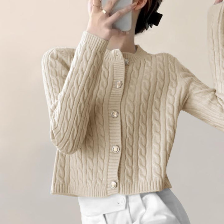 Femme Struktureret Kabelstrik-Cardigan Stilla