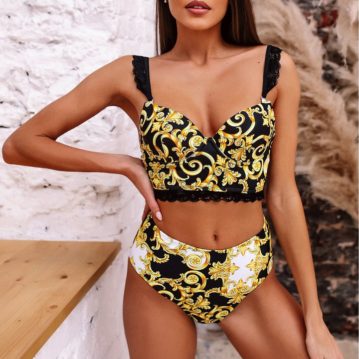 Dame Push-Up Bikini med dekorerede stropper Skovae