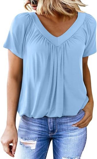 Dame Relaxed Fit V-Hals Bluse Stilla