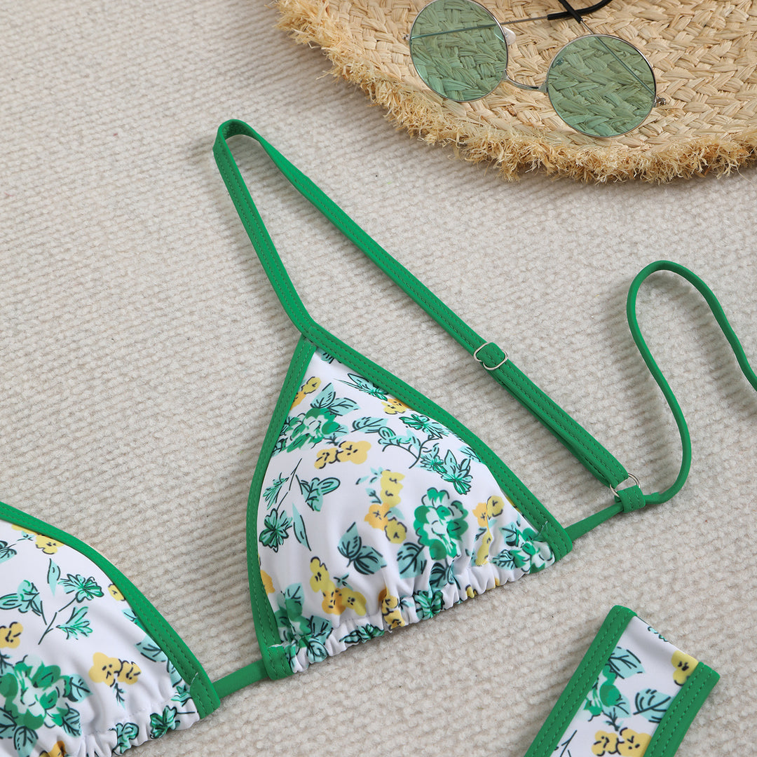 Kvinder Blomsterprint Trekant Bikini Sæt Stilla 1750839271