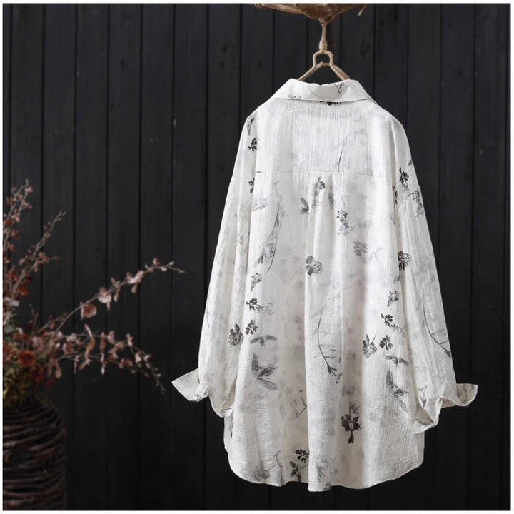 Damer let blomster mønster oversized bluse Stilla