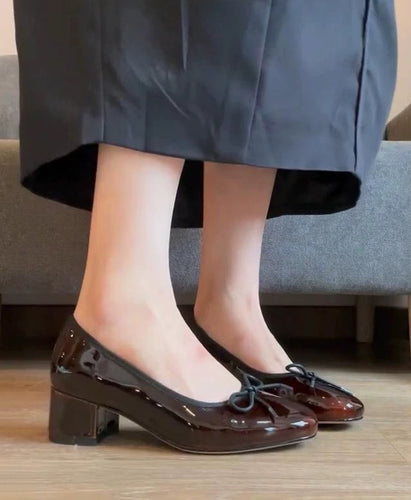 Dame Elegant Sløjfe-Detalje Blokhæls Pumps Stilla