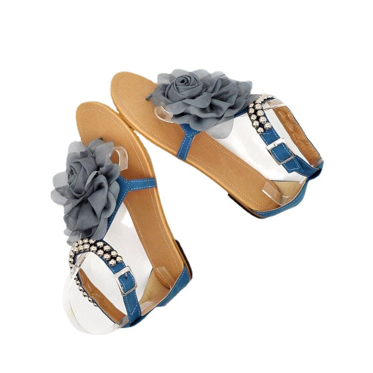 Dame sandaler med blomsterdekor og behagelig sål Stilla