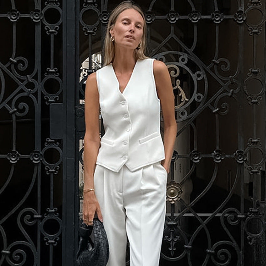 Dame Elegant Vest med figursyet snit og praktiske lommer Stilla