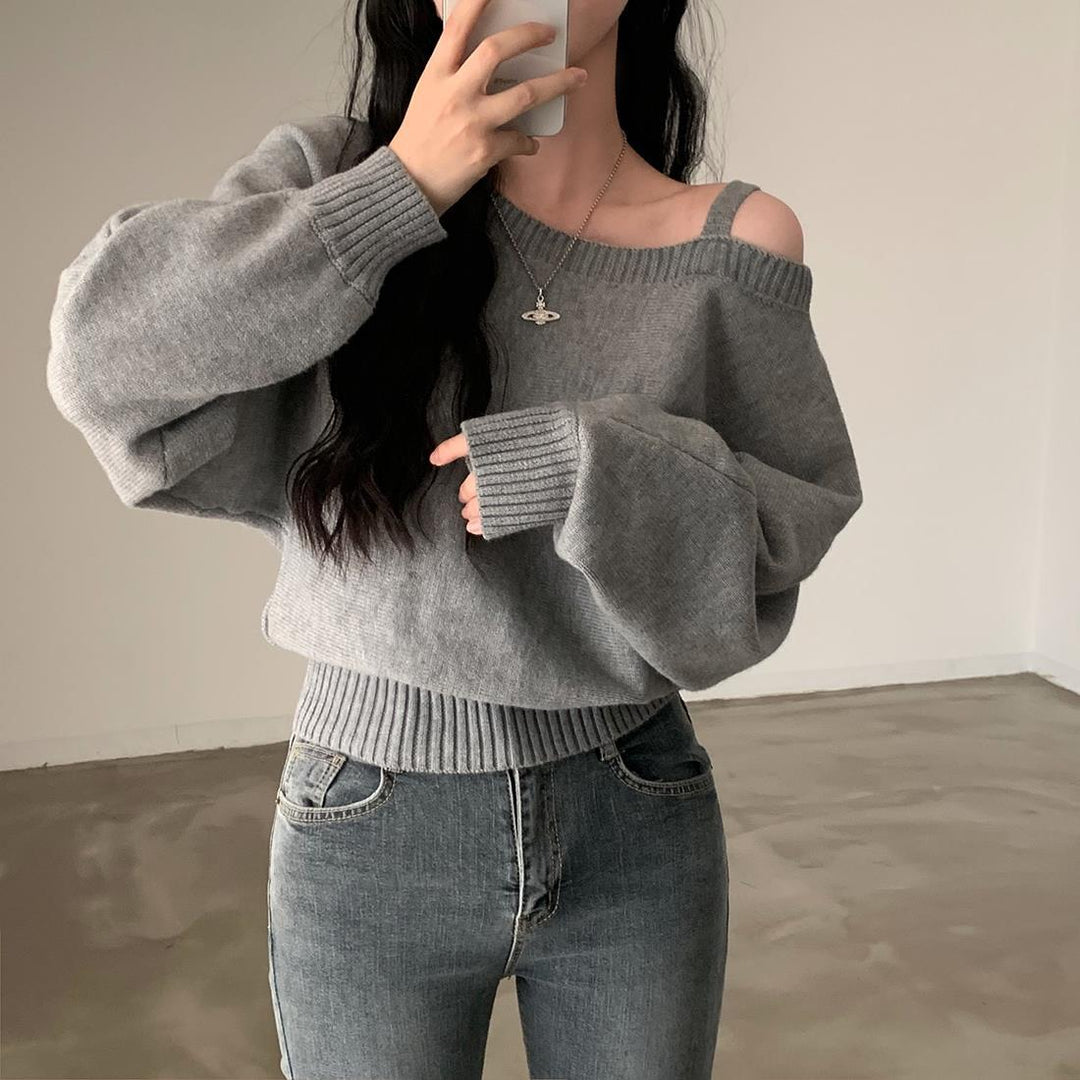Damer Fashionable Sweatshirt med Skulder Design og Casual Snit Stilla