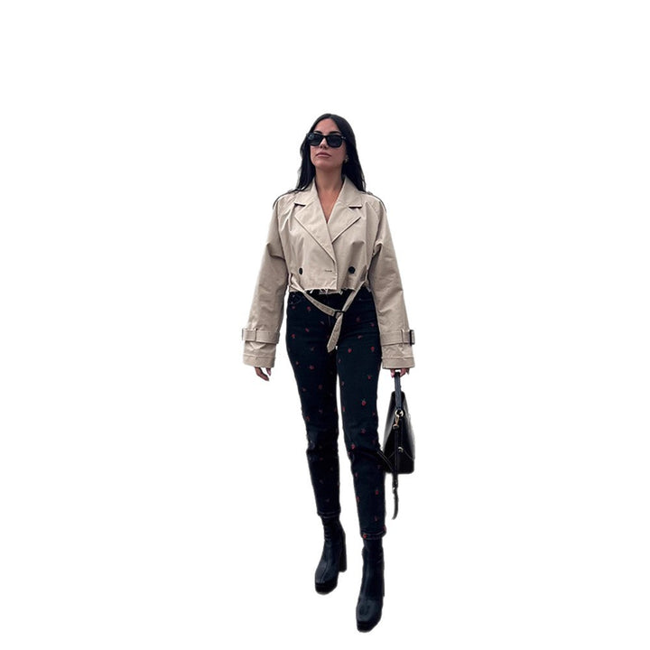 Dame modisch trenchcoat med bælte og oversized snit Stilla