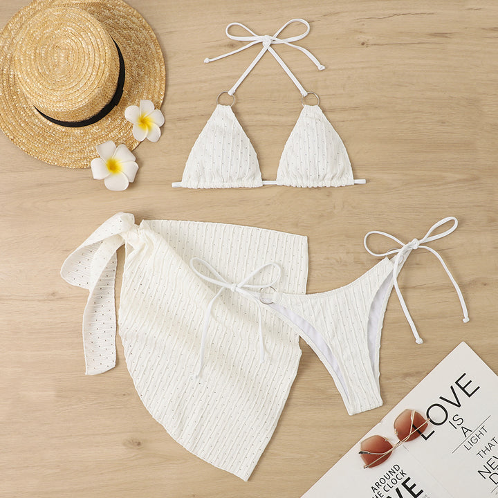 Dame Triangel Bikini-Sæt med flot Sarong Skovae