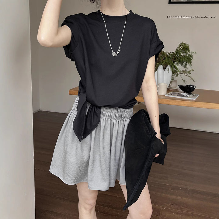 Dame Casual Mini Skirt med elastisk talje og voluminøst snit Stilla