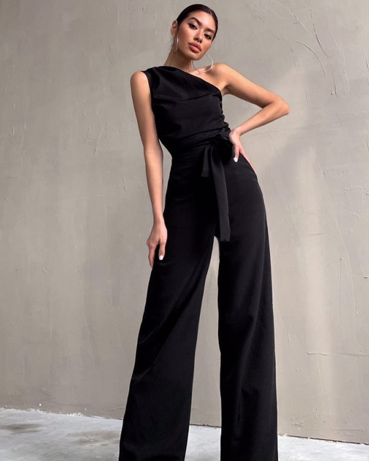 Dame One-Shoulder Jumpsuit med bredt ben Skovae