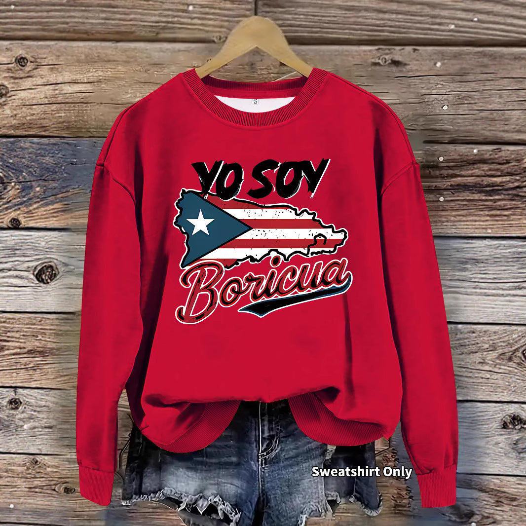 Kvinders sweatshirt med kreativ Puerto Rico design og afslappet pasform Stilla