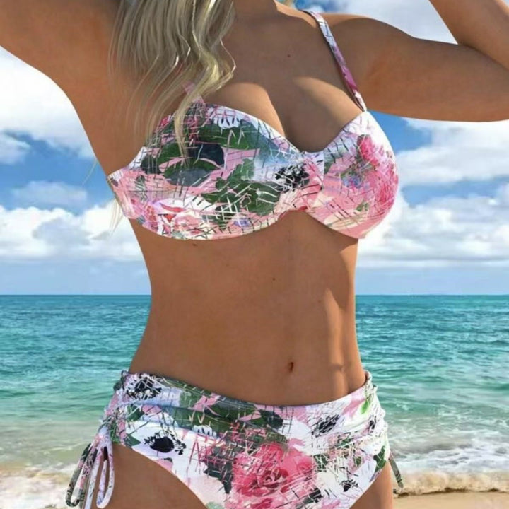 Dame bikini-sæt med smidig top og højtaljet bukser Skovae