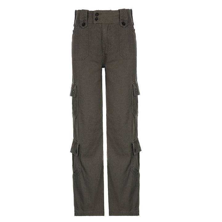 Damen Cargo-Hose mit praktischen Seitentaschen und hohem Bund Skovae