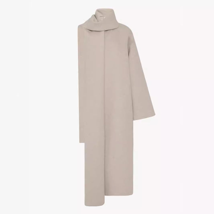 Kvinders elegante og tidløse uld poncho med tørklæde Stilla