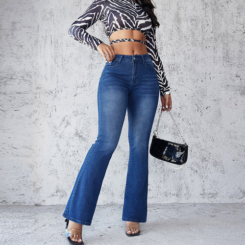 Dame Flared Jeans med høj talje og vintage karakter Stilla