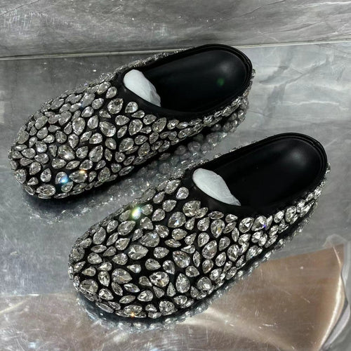 Femme Rhinestone-belagte Slipper Clogs Stilla