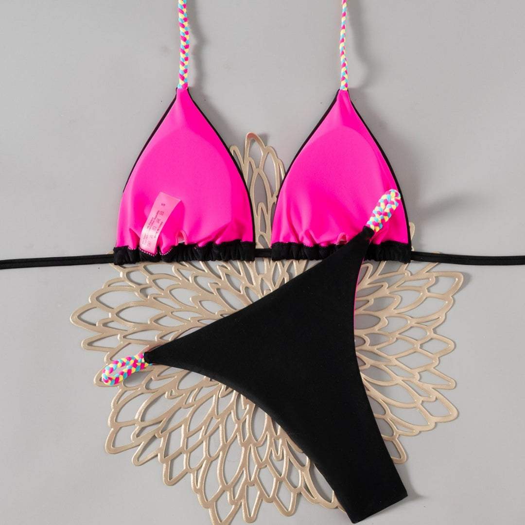 Dame Triangel-Bikini med farverige accenter Skovae