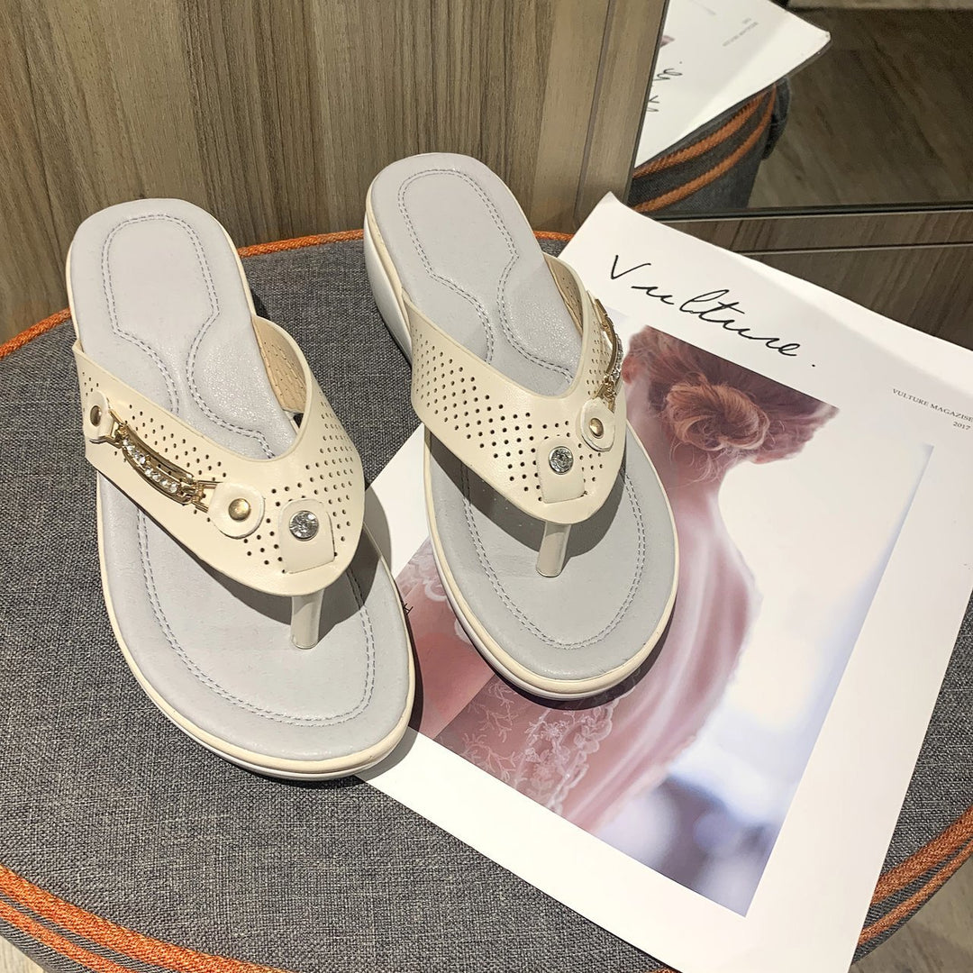 Dame komfortable tæer-sandaler med dekorative detaljer og ergonomisk fodseng Stilla