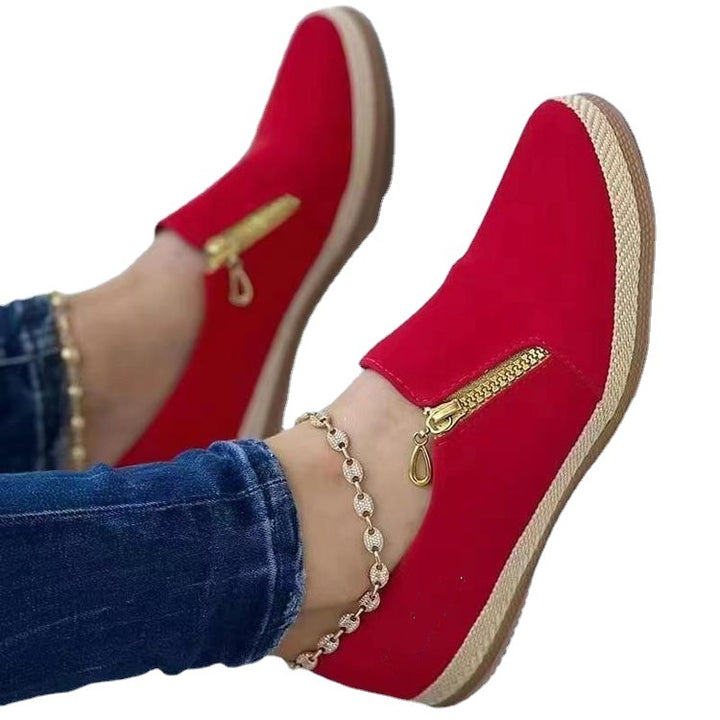 Dame Slip-On sko med moderne lynlås Stilla