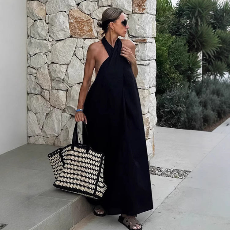 Dame maxikjole med off-shoulder design og elegant snit Stilla