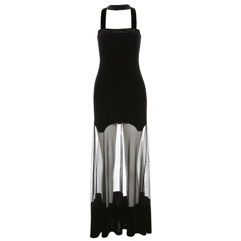Dame off-shoulder maxikjole med gennemsigtige indsatser og raffinerede cut-outs Stilla
