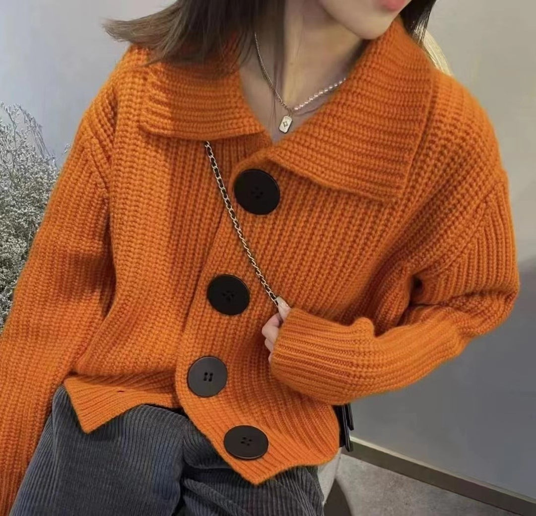Kvinders cardigan med oversized pasform og store knapper Stilla