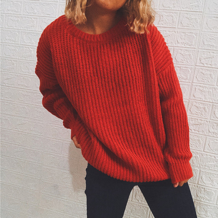Kvinder chunky strikket sweater med oversize pasform og afslappede ærmer Stilla