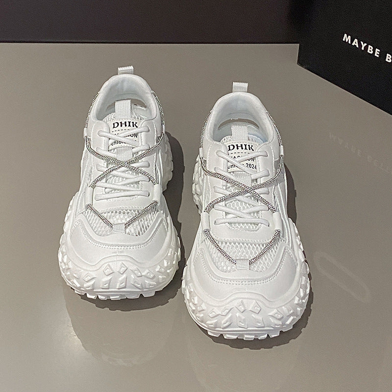 Dame Sporty Trekking-Sneakers med åndbart netstruktur og robust sål Stilla