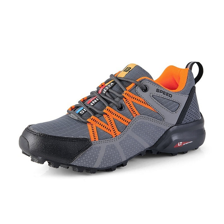Herren nan robust Trailrunning- og Outdoor-sneakers med grepvennlig multiterræn-profil sål, forstærket tåhætte og bungee-snøring Skovae