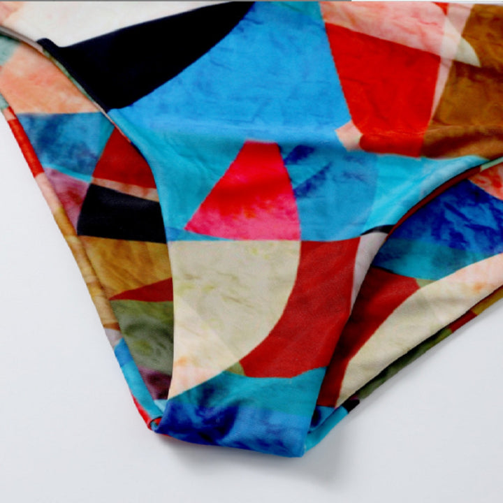 Dame Sport-Bikini med geometrisk design og brede stropper Skovae