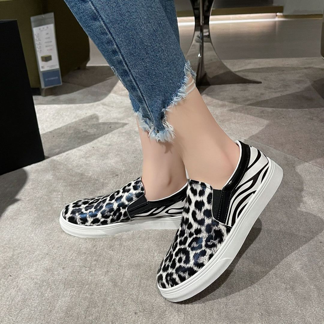 Dame mode Slip-On Sneakers i leopardmønster Stilla