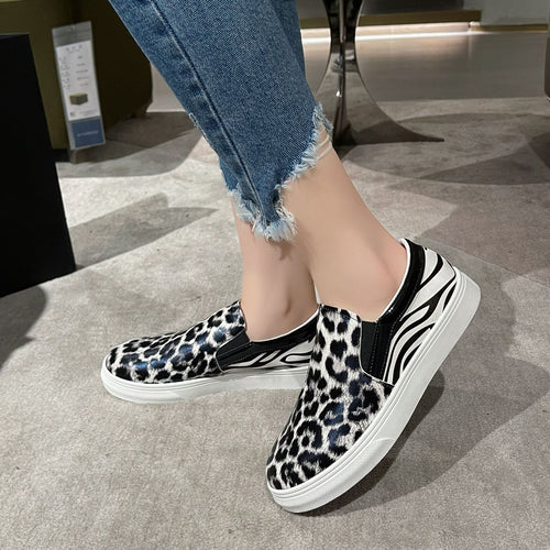 Dame mode Slip-On Sneakers i leopardmønster Stilla