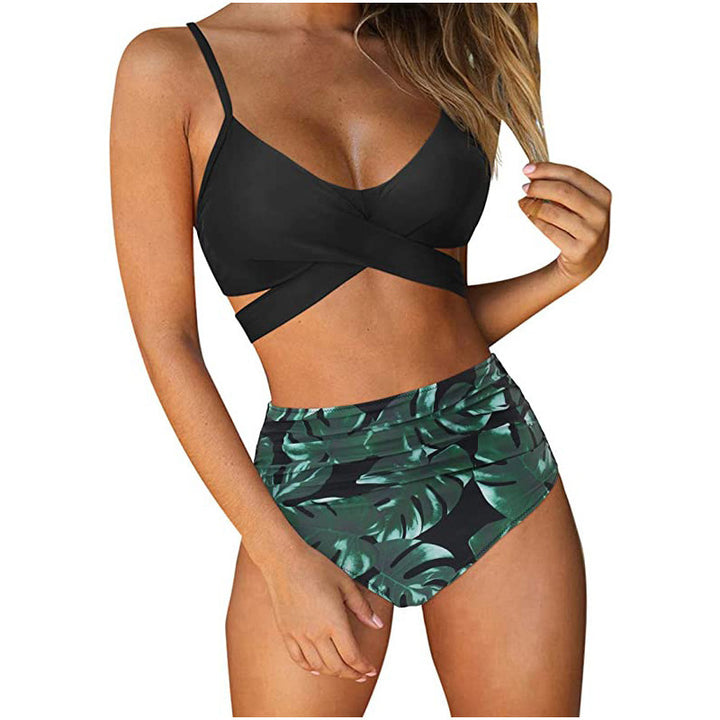 Dame Crop-Top bikini sæt med flettet design Skovae