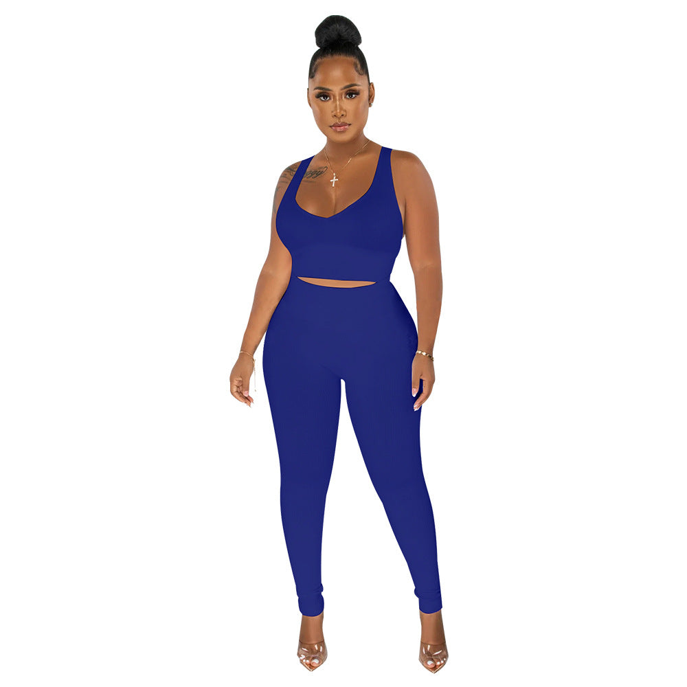 Dame Sporty Sæt bestående af Crop Top og High-Waist-Leggings Stilla